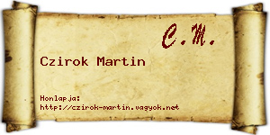 Czirok Martin névjegykártya